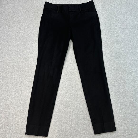 Banana Republic Pants WMNS 2 Mid-Rise Jackson Fit Black Slim Ankle Vented Hem - Picture 1 of 12